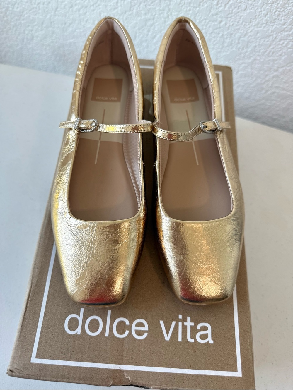 Dolce Vita Metallic Gold Mary Jane Flats